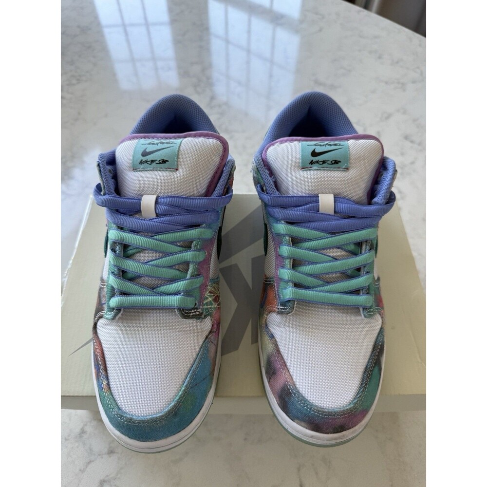 Size 9 - Futura Laboratories x Nike Dunk SB Low Bleached Aqua